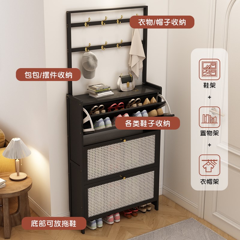 家用鞋架门口鞋柜多层置物架收纳柜一体靠墙非实木柜子极窄玄关柜