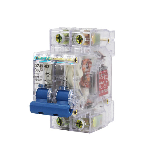 透明空气开关断路器 工地专用空开DZ47-63T 1P2P3P4P32A 63A 16A