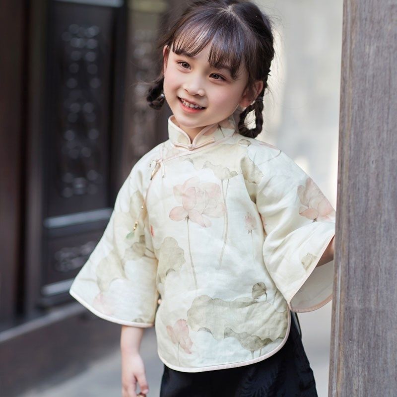 儿童旗袍女春秋夏季中国风民国风民国装女童夏上衣模特裙子