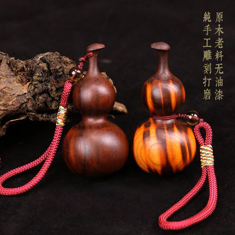 正宗桃木小葫芦纯木雕老挂件天然汽车手把件挂饰女士雷击男士雕刻