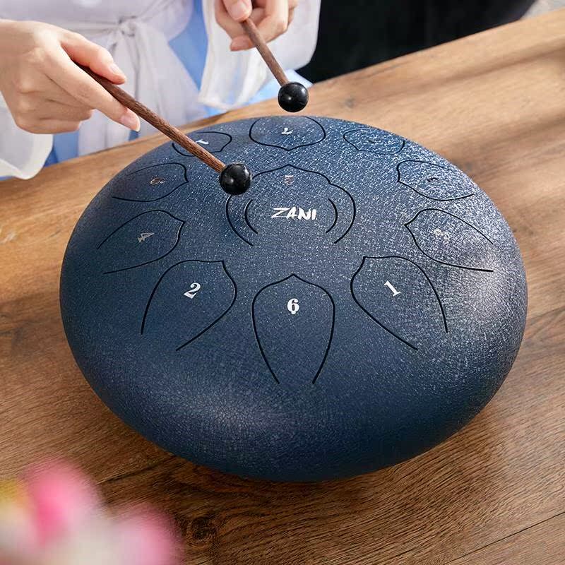 zani空灵鼓10寸11音无忧鼓成人儿童初学钢舌鼓打击乐器送曲谱鼓槌