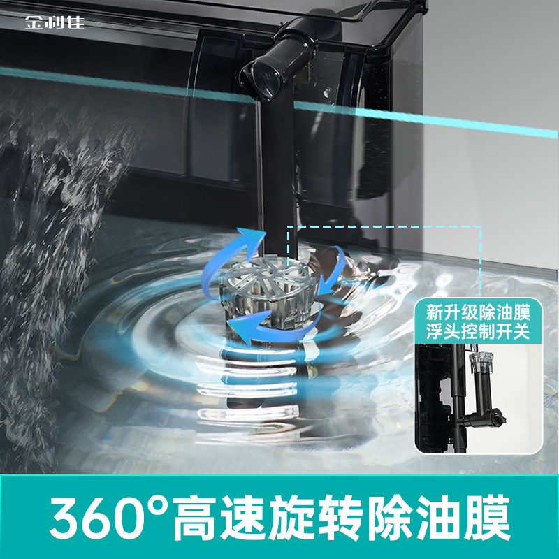 鱼缸过滤器过滤盒净水循环三合一小型瀑布壁挂过滤器加氧一体机