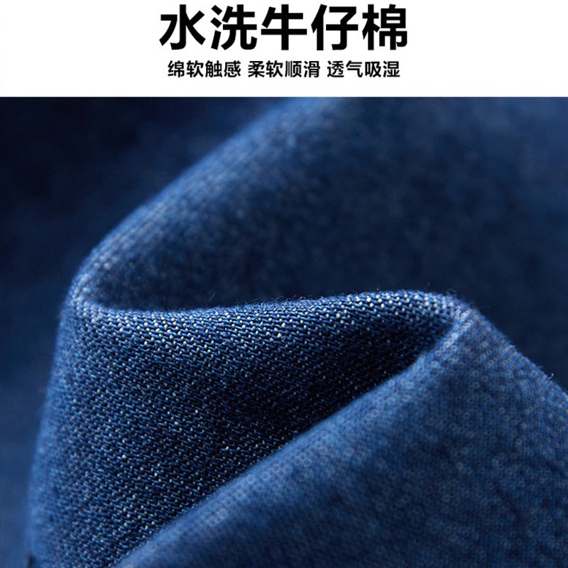 男童春秋款牛仔衬衫2023新款儿童薄款外套中大童时尚长袖翻领上衣