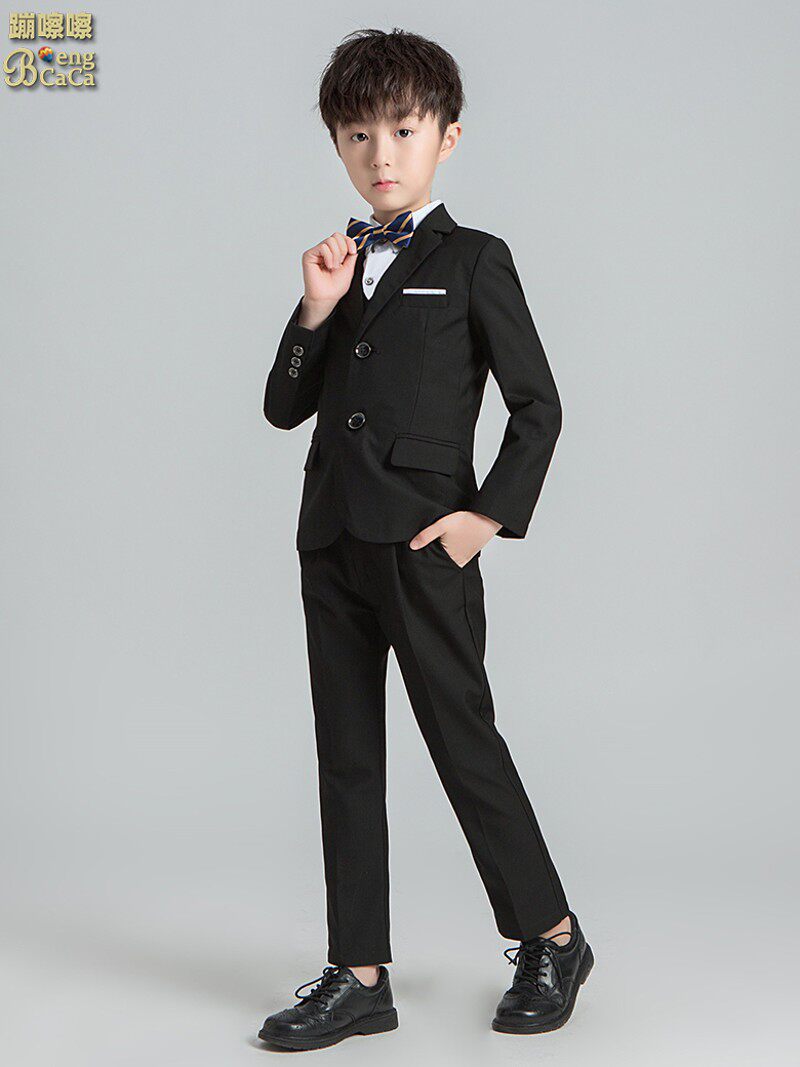 儿童西装套装花童婚礼服男童英伦西服小男孩外套中大童钢琴演出服