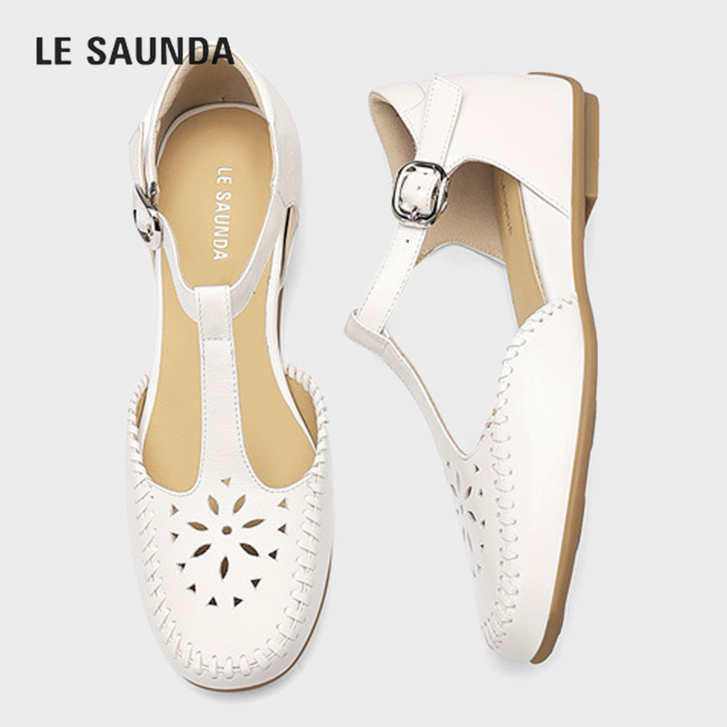 LESAUNDA/莱尔斯丹镂空包头凉鞋
