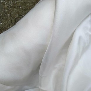 白色真丝桑蚕丝绸斜纹绸面料 16姆米真丝斜纹时装高档礼服柔软布
