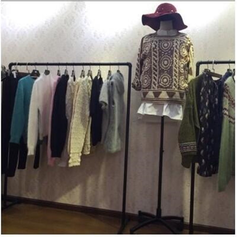 服装店童装衣架展示架落地式专用钢管水管地摊货架挂衣单杆架子