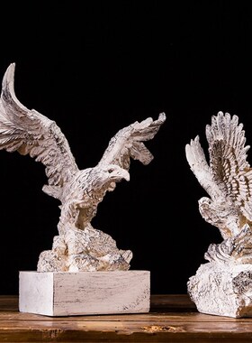 新中式大鹏展翅老鹰摆件 仿古禅意客厅玄关电视柜家居装饰工艺品