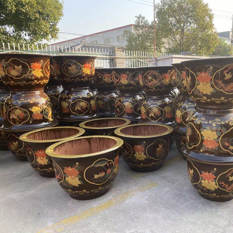 养睡莲铜钱草荷花专用盆缸特大水培陶瓷鱼缸加厚无孔种植花盆造景