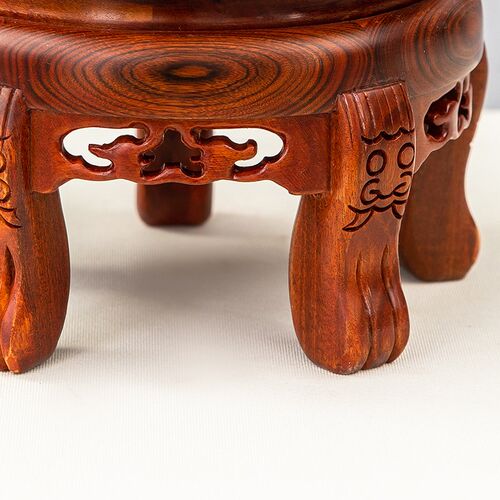 实木底座大花盆花瓶盆栽圆形酒坛垫高鱼缸奇石文玩摆件加高托架敦