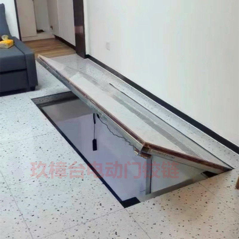 地下室电动上翻盖自动隐藏门楼梯门隐形储藏室密室暗门盖板地窖门