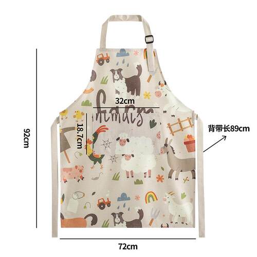 时尚高级感简约围裙家用厨房做饭无袖防污罩衣工作服定制LOGO印字