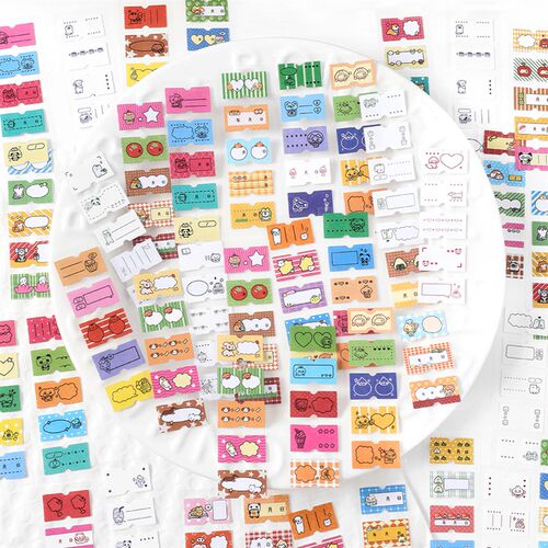 可爱进行时可书写标签贴纸古早昭和日付日期日程索引手帐素材贴画