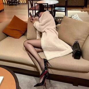 黑色高跟鞋女床上红底细跟2026年新款尖头百搭性感宴会单鞋御姐风