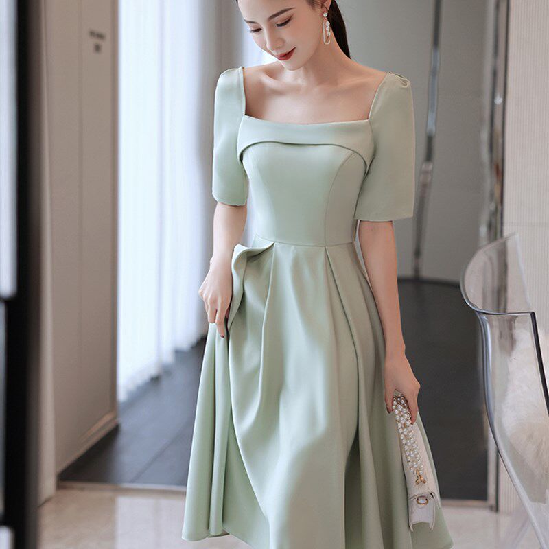 宴会法式轻奢小众晚礼服裙平时可穿气质小个子年会主持人连衣裙女