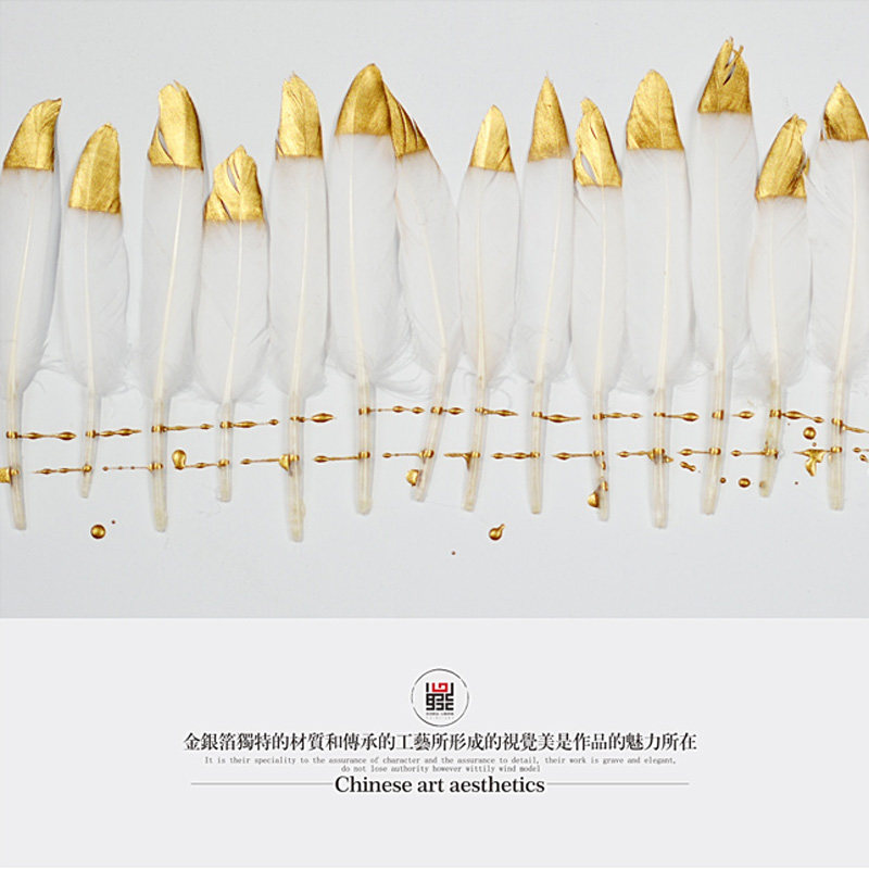 玄关装饰画实物立体画羽毛北欧风格客厅沙发墙画餐厅卧室挂画精品