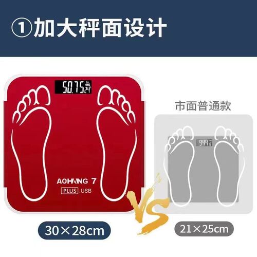 高精度大秤面体重秤家用精准耐用电子称体重的人体电子秤小型充电