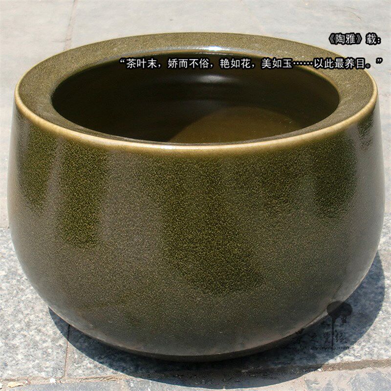 包邮玄关摆件景德镇陶瓷器仿古茶叶末釉聚宝盆睡莲碗莲盆荷花鱼缸