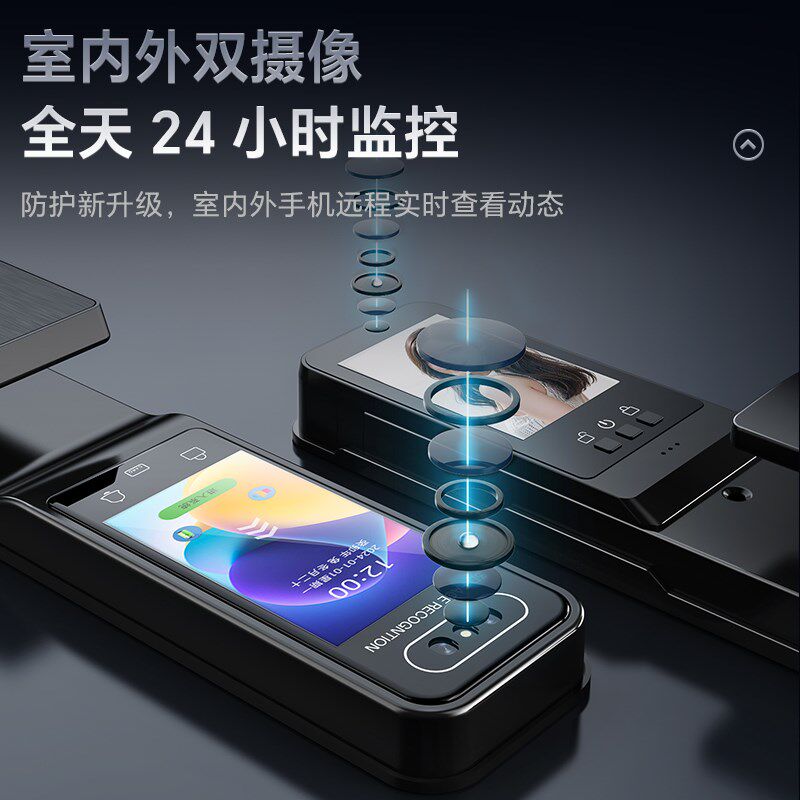 电子门锁家用通用型老式防盗门普通改装智能锁人脸识别高级密码锁