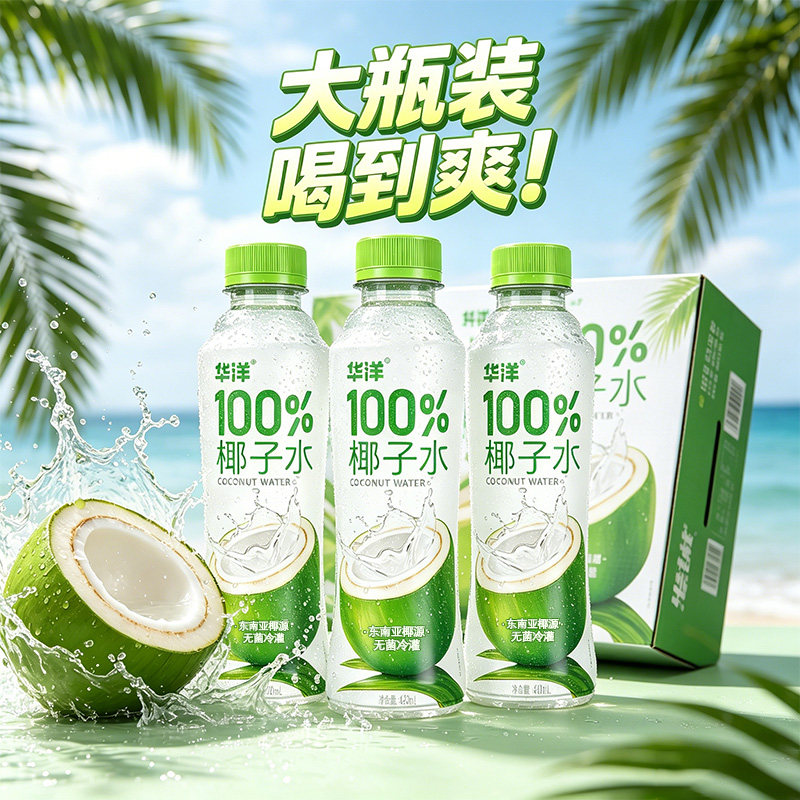户外露营华洋 420ml 纯正椰子水天然电解质清爽解渴饮料17