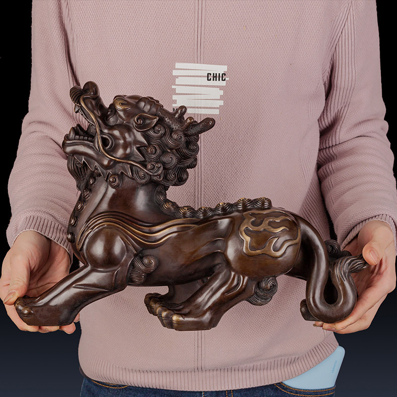 纯铜双角貔貅铜貔貅客厅家居装饰品手工铜制品貔貅工艺品礼品摆件