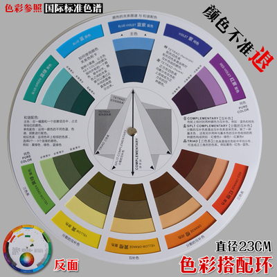 色轮卡色相环 调色配色卡色轮表中文版颜色搭配比例色环盘设计师