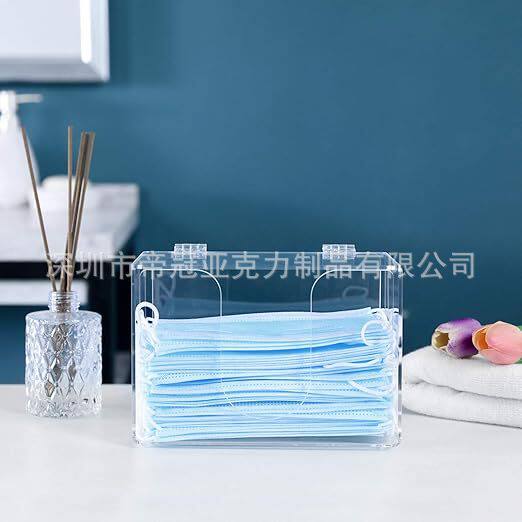 亚克力盒口罩收纳盒 乳胶手套壁挂抽纸盒多功能透明展示盒子防尘