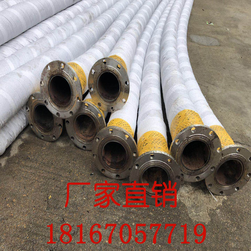 黑色橡胶钢丝缠绕管抽沙管抽水管排污管高压耐磨吸砂管4寸6寸8寸