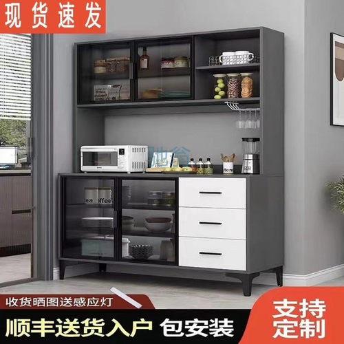 fLE餐边柜酒柜厨房橱柜置物架客厅现代简约一体靠墙家用柜子杂物