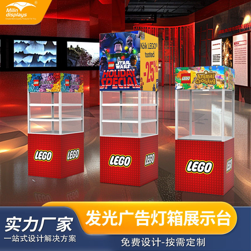 厂家铝型材广告灯箱促销台超市货架展示架商场展位发光灯箱展示台