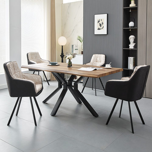 wood dining table亚马逊实木餐桌洽谈桌北欧轻奢现代简约MDF桌子