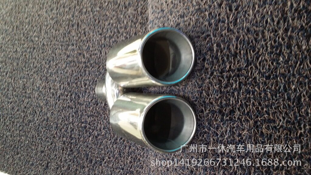 elegant design car exhaust muffler汽车尾喉一出二双管排气管排