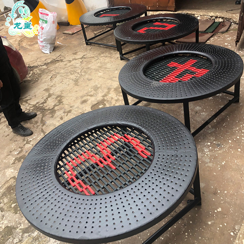 户外儿童公园跳跳乐蹦床方形圆形多边形非标小区地面埋地定制蹦床
