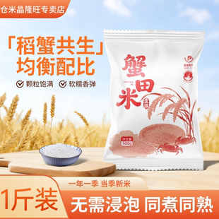 盘锦蟹田大米1斤东北大米500g当季新米新密现磨圆粒大米一斤
