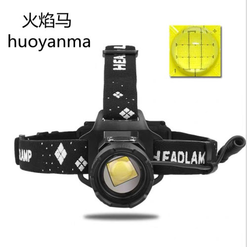 跨境新款XHP90强光头灯USB充电内置电池户外变焦远射感应头灯