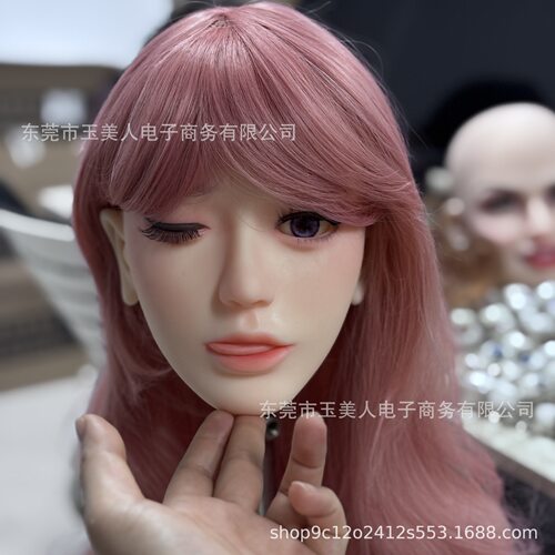 新款头雕TPE铂金软胶头硅胶头雕头化妆师练手改妆M16卡扣螺纹接口