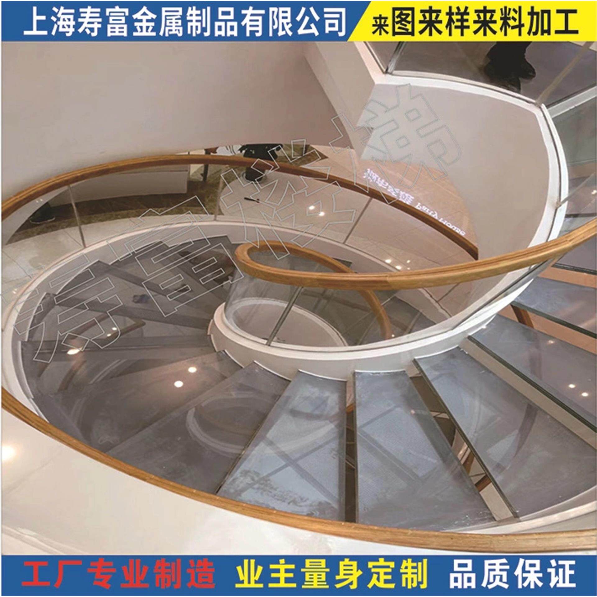 厂家加工酒店会所楼梯欧美简约风格酒店级会所精装旋转楼梯