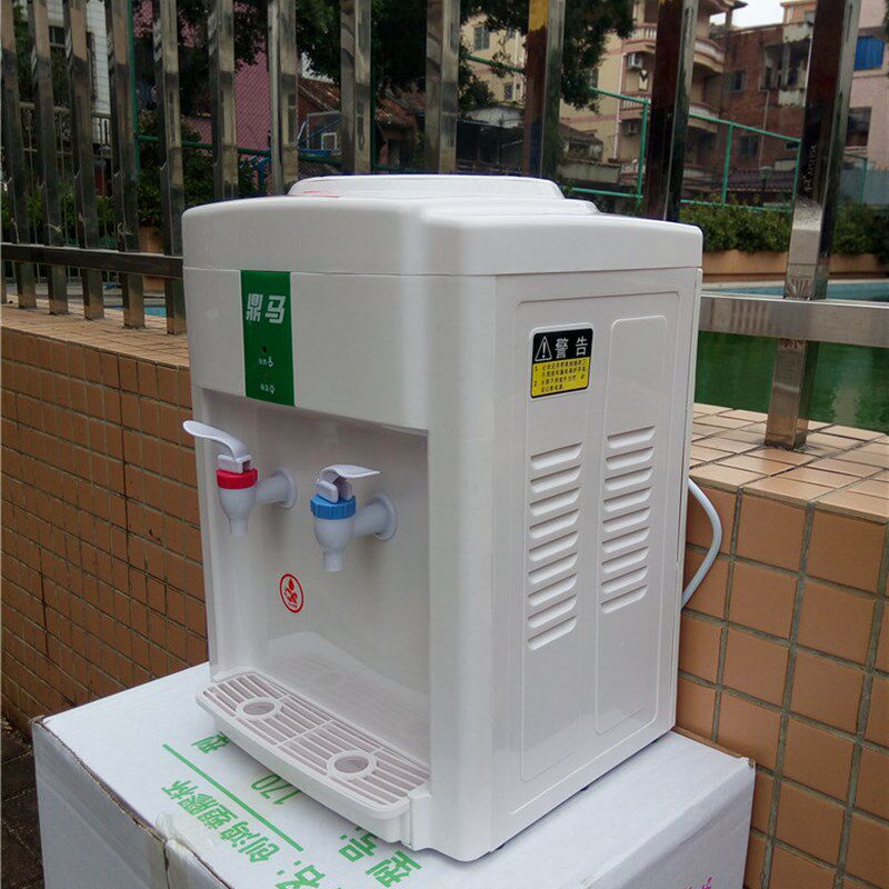 新款鼎马普通台式白色饮水机冷热温热净水桶小连通桶装水全塑耐用