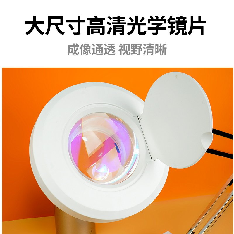 高清台式30倍放大镜带环形无影灯光学白玻璃镜片可维修阅读雕刻等