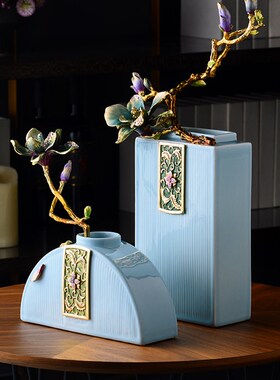 圣朗伦琼花玉枝摆件新中式客厅玄关家居饰品