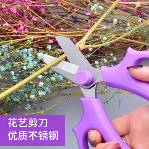 不锈钢园艺花艺剪刀插花剪宽头家用剪鲜花剪花枝树枝修花修枝工具