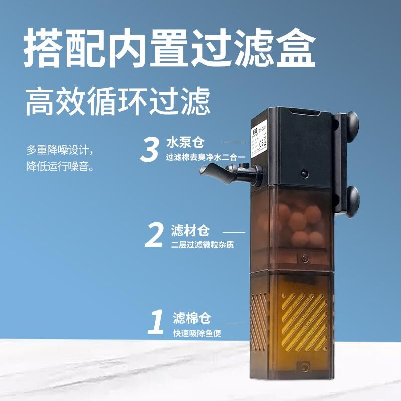创意造景内滤鱼缸全套造景雷龙缸小型桌面超白玻璃客厅家用自循环