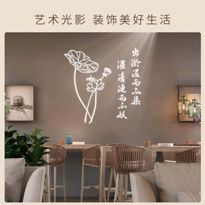 定制文字诗词logo投影灯餐饮店铺背景墙文化墙装饰图案灯片射灯