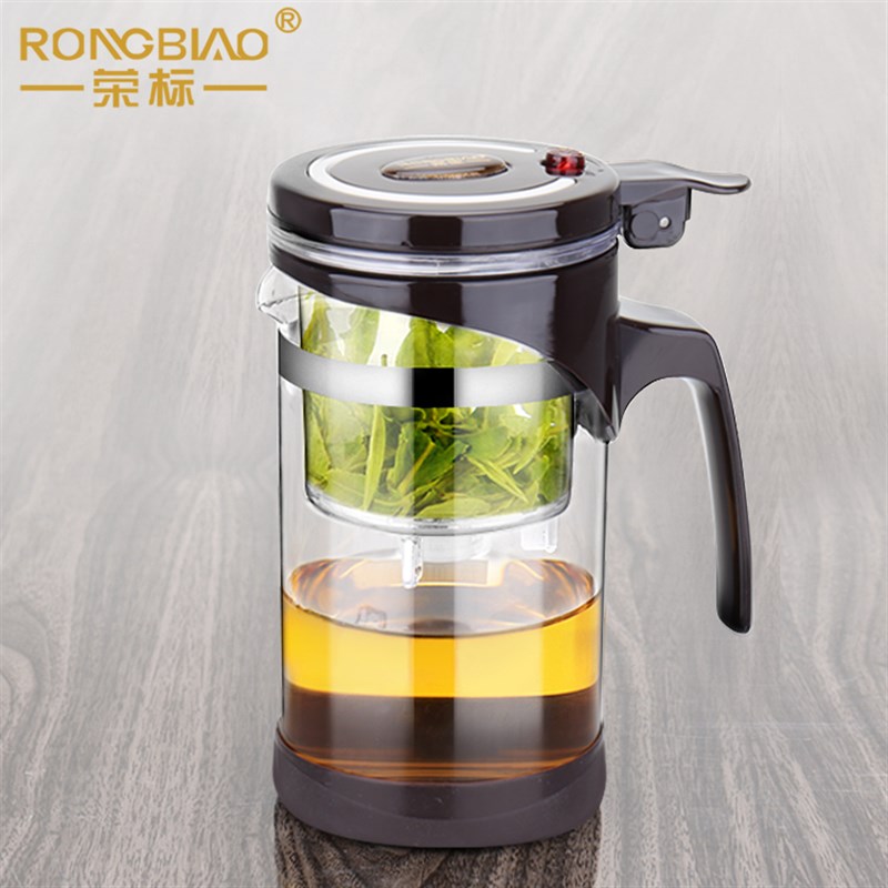 荣标飘逸杯可拆洗过滤泡茶壶耐热玻璃大容量茶道茶杯玲珑杯茶具
