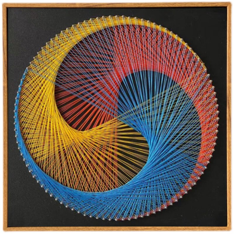 手工减压diy钉子绕线画礼品三联装饰画弦丝画礼物材料包照片定制
