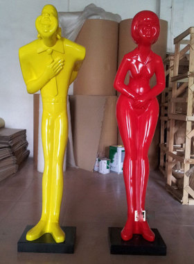 石膏定制抽象人物迎宾浮雕定做马头灯落地雕塑卡通装饰品雕像摆件