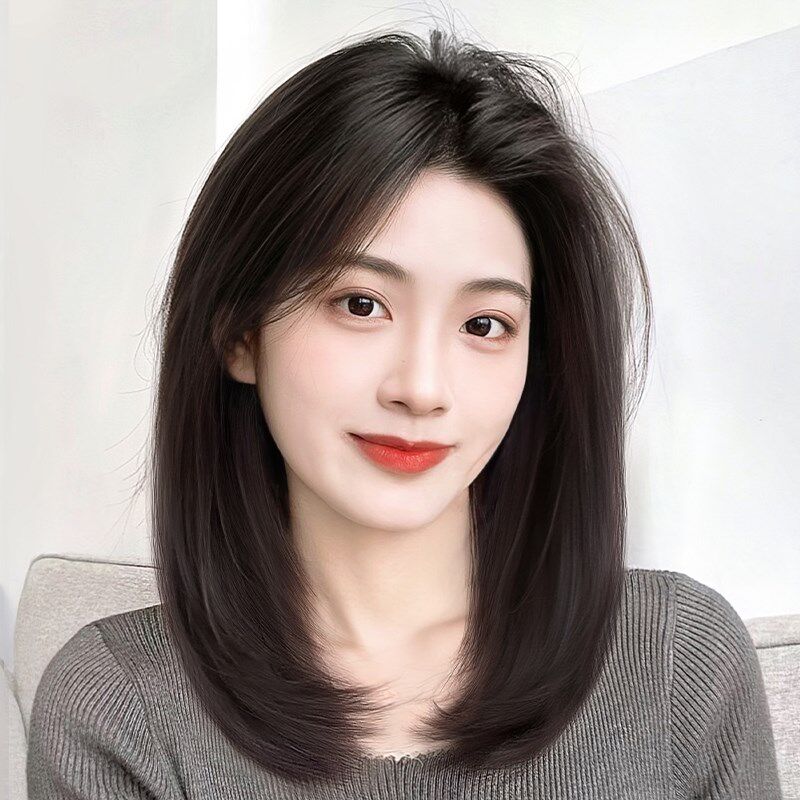 假发女长发自然全头套式真发全真无痕高端假发套发丝刘海真人发型