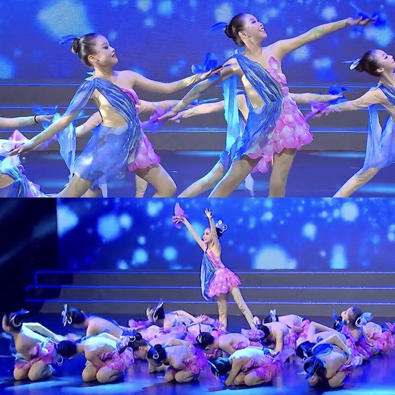 晓春飞蝶演出服彩蝶飞少儿群舞梦蝶飞舞蝴蝶舞蹈道具六一表演服装