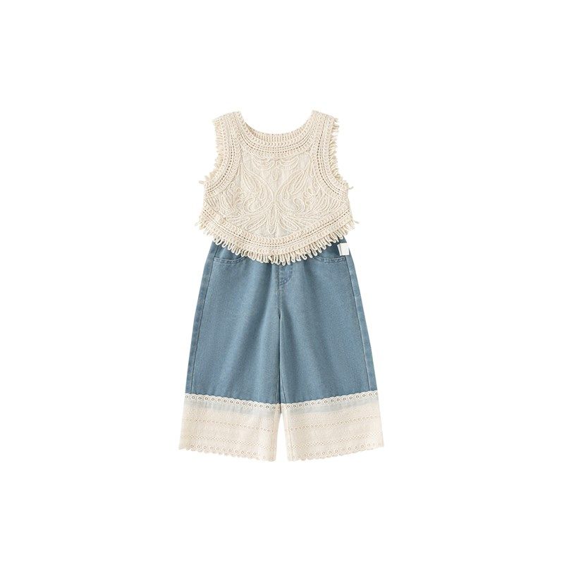 女童夏装儿童套装2025夏季新款女宝宝衣服夏天小女孩海边穿搭洋气