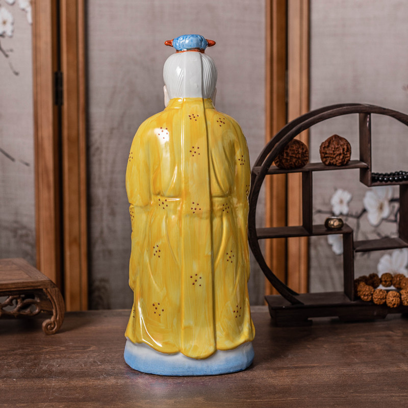 陶瓷孔子像孔夫子雕像佛像工艺品摆陶瓷摆件